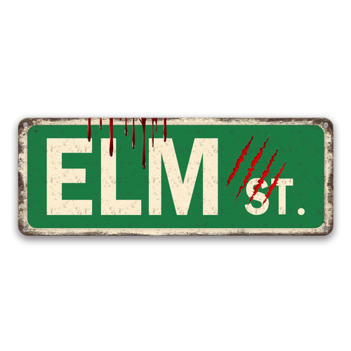 Elm Street Sign Horror Movie Room Decor Halloween Metal Tin Signs Nightmare on Elm Street Decorations Scary Movie Posters Scream Merchandise for Bedroom Horror Sign Wall Decor Gift 6x16 Inch Elm Street Sign Horror Movie Room Decor Halloween Metal Tin Signs Nightmare on Elm Street Decorations Scary Movie Posters Scream Merchandise for Bedroom Horror Sign Wall Decor Gift 6x16 Inch