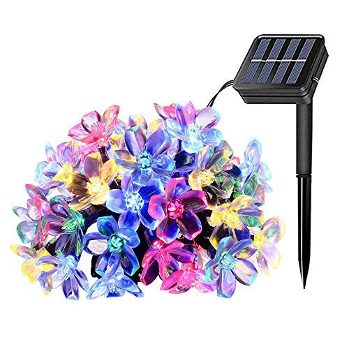 GreenClick Solar Flower String Lights, LED String Lights Multicolor,23Ft 50LED Solar Powered Waterproof Christmas Lights for Patio,Garden,Lawn,Indoor Outdoor Wedding Party Decor GreenClick Solar Flower String Lights, LED String Lights Multicolor,23Ft 50LED Solar Powered Waterproof Christmas Lights for Patio,Garden,Lawn,Indoor Outdoor Wedding Party Decor