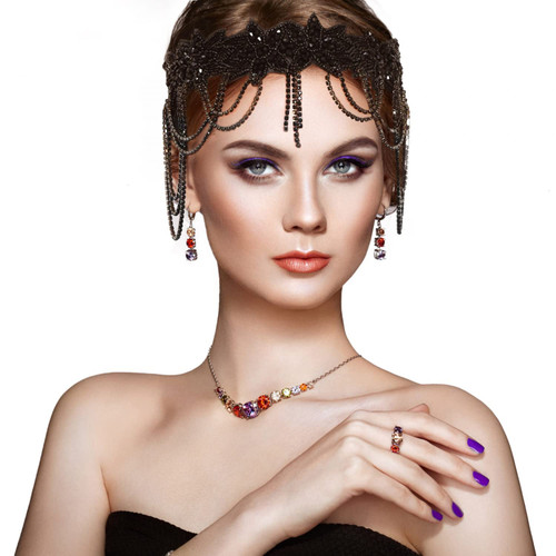 Gonioa 1920s Flapper Headband 1920s Headpiece for Women, Flapper Headpiece Black Great Gatsby Headpiece 1920 Accessories Women Flapper Accessories Gatsby Accessories for Women