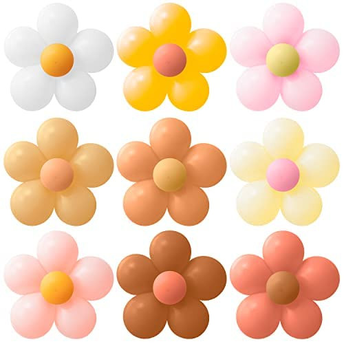 LOONELO Daisy Flower Balloons,18 Set Groovy Hippie Boho Daisy Balloons,DIY Kit Multicolor Latex Daisy Balloon Set for Groovy Retro Hippie Birthday,Baby Shower,Wedding Party Decorations LOONELO Daisy Flower Balloons,18 Set Groovy Hippie Boho Daisy Balloons,DIY Kit Multicolor Latex Daisy Balloon Set for Groovy Retro Hippie Birthday,Baby Shower,Wedding Party Decorations