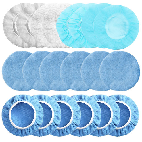 20 Pieces 5 to 6 Inches Polishing Bonnet Pads, Buffer Pads, Car Polisher Bonnet, 12Pcs Microfiber Polishing Bonnet, 4Pcs Wax Applicator Polishing Bonnet, 4Pcs Woolen Fleece Polishing Bonnet 20 Pieces 5 to 6 Inches Polishing Bonnet Pads, Buffer Pads, Car Polisher Bonnet, 12Pcs Microfiber Polishing Bonnet, 4Pcs Wax Applicator Polishing Bonnet, 4Pcs Woolen Fleece Polishing Bonnet