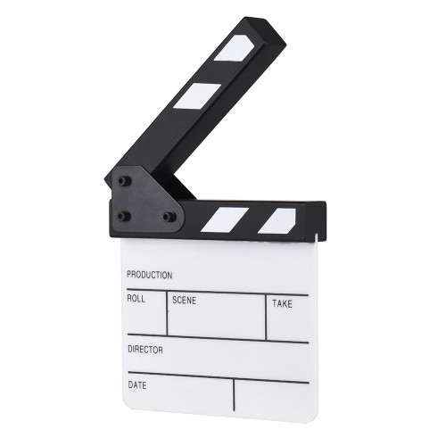 Andoer Compact Size Acrylic Clapboard Dry Erase TV Film Movie Director Cut Action Scene Clapper Board Slate