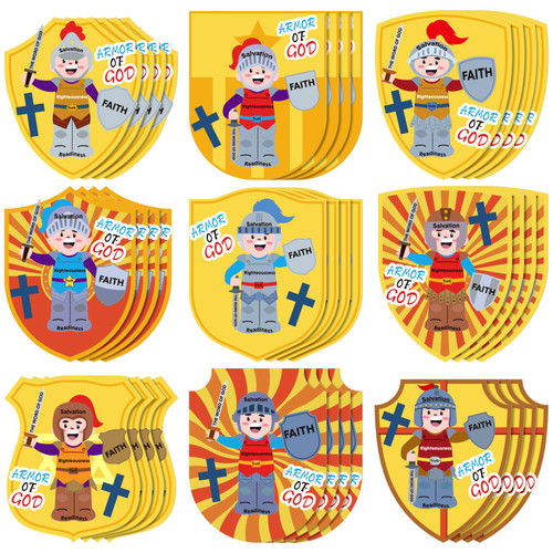 Tenceur 36 Pcs Armor of God Craft Kit Religious Sunday School Crafts for Kids Armor of God Stickers VBS Crafts Bible Crafts for DIY Children Fun Home Classroom Activities Christian Party Decorations