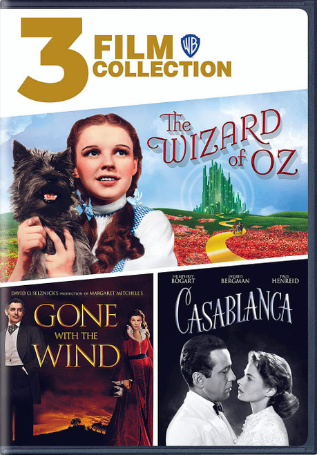 3 Film Collection: The Wizard of Oz / Gone With the Wind / Casablanca [DVD]