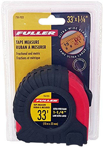 Fuller Tool 750-7033 Tape Measure 33 Foot x 1-1/4"