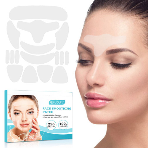 SUPSERSR Silicone Face Patches for Wrinkles, 256pcs Face & Forehead Wrinkle Patches,Anti Frowns Smooth Eye & Mouth Wrinkle, Overnight Facial Patches Reduce Fine and Smile Line