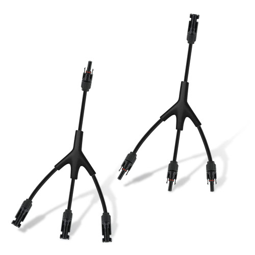 A ABIGAIL Solar Connectors Y Branch Parallel Adapter Cable Wire Plug Tool Kit for Solar Panel 1 to 3 Solar Panel Connectors Wire Plug (M/FFF, F/MMM)