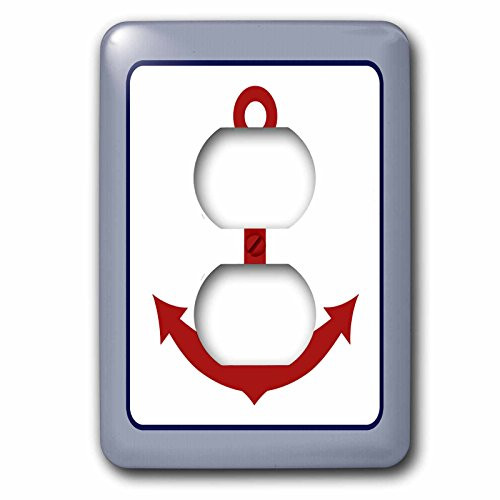 3dRose LSP_165797_6 Red & Blue Nautical Anchor Design Outlet Cover, Multicolor 3dRose LSP_165797_6 Red & Blue Nautical Anchor Design Outlet Cover, Multicolor