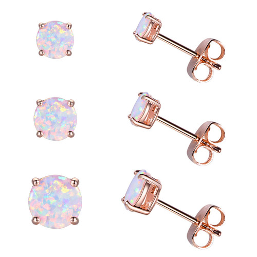 Sterling Silver Opal Stud Earrings for Women Girls- Rose Gold Plated Opal Earrings Hypoallergenic Small Birthstone Earrings Sterling Silver Opal Stud Earrings for Women Girls- Rose Gold Plated Opal Earrings Hypoallergenic Small Birthstone Earrings