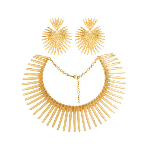 KunJoe African Jewelry Set for Women Gold African Collar Choker Necklace Earrings Set Canine Tooth Shape Necklace Statement Earrings Tribal African Costumes Jewelry Accessories KunJoe African Jewelry Set for Women Gold African Collar Choker Necklace Earrings Set Canine Tooth Shape Necklace Statement Earrings Tribal African Costumes Jewelry Accessories