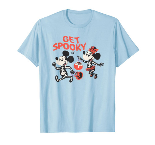 Amazon Essentials Mickey and Minnie Halloween Skeleton Costumes Get Spooky T-Shirt