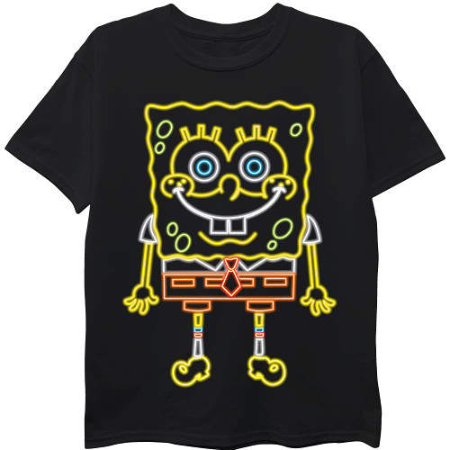 Nickelodeon Boys' Big Spongebob Squarepants Short Sleeve T-Shirt, Black, 18-20
