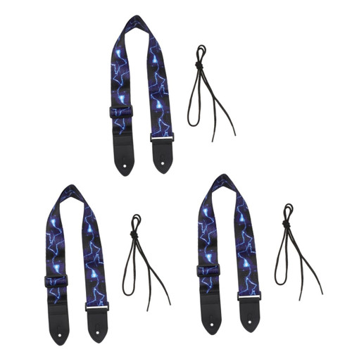 ERINGOGO 3pcs acoustic guitar strap guitar+strap woven guitar strap exclusive pattern guitar strap bass ukulele body straps PU guitar shoulder Bass Guitar Strap personality belt