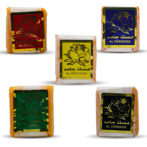 bonballoon 5 pcs Islamic Musk Jamid Perfume Natural Fragrance Different Scents Alcohol Free Arabian Arab Cube Halal
