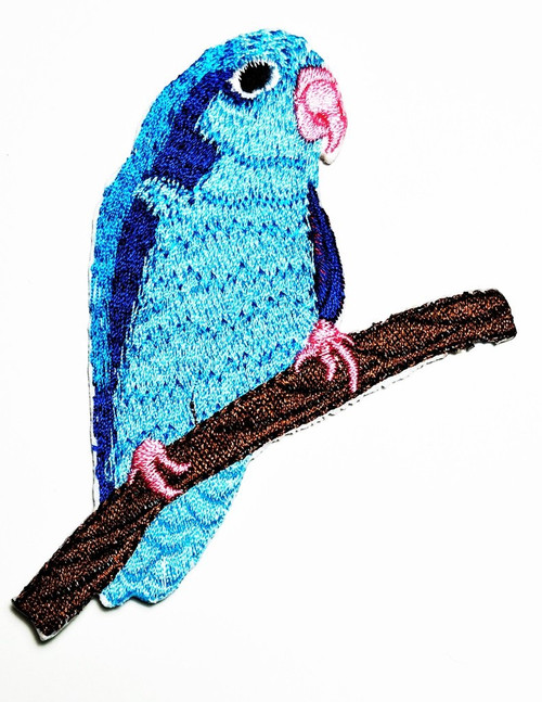HHO Parrot blue Bird Red Mouth Embroidered Patch Embroidered DIY Patches, Cute Applique Sew Iron on Kids Craft Patch for Bags Jackets Jeans Clothes