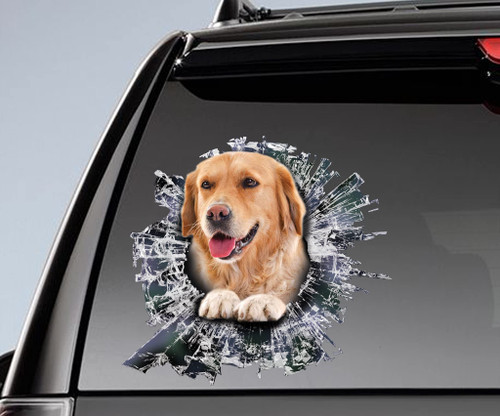 Golden Retriever Window Sticker, car Sticker, Golden Retriever car Decal, Cute Pet Car Gift, Dog Decal, Cute Decal, Animal Decal, Pet Car Decal, Pet Vinyl Sticker Decal.