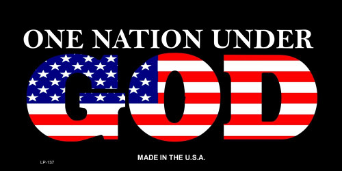 One Nation Under God Patriotic Novelty Metal License Plate Tag Sign