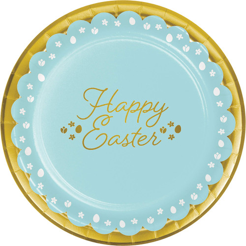 Creative Converting Dinner Plate, FOIL, 9", Multi-colored