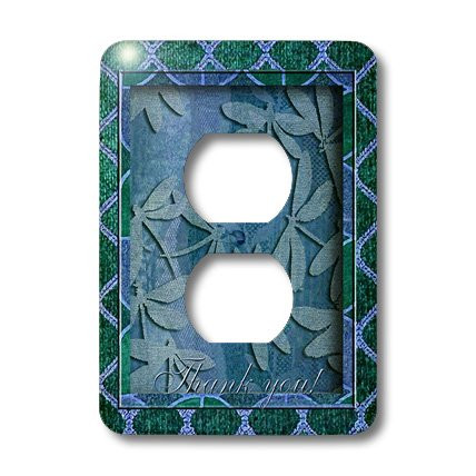 3dRose lsp_18906_6 Blue Dragonflies Thank You 2 Plug Outlet Cover