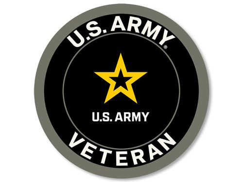 Large Round U.S Army Veteran Sticker (United States Soldier Logo Insignia Official Vinyl Decal for Cars, Trucks (9 inch) U.S. Army Licensed