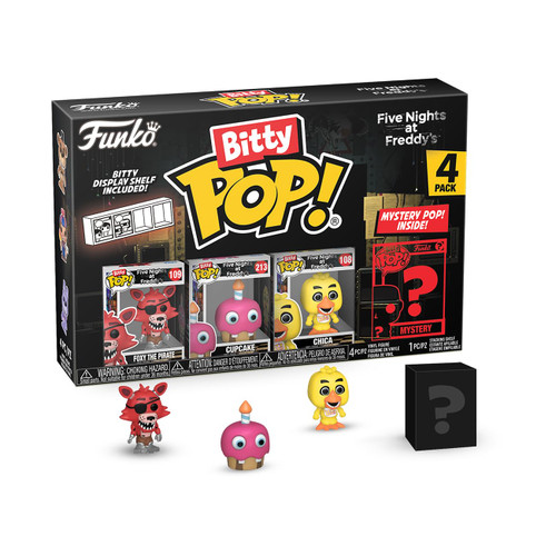 Funko Bitty Pop!: Five Nights at Freddy's Mini Collectible Toys - Foxy, Cupcake, Chica & Mystery Chase Figure (Styles May Vary) 4-Pack