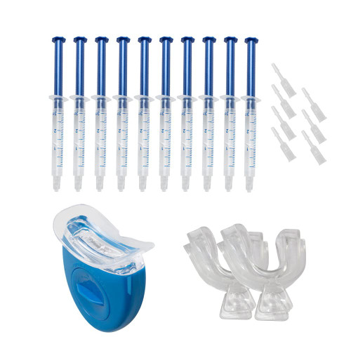 Teeth Whitening Kit with LED Light, 10PCS 3ML 44% CP Teeth Whitening Gel Tooth Whitener, 2PCS Mouth Trays