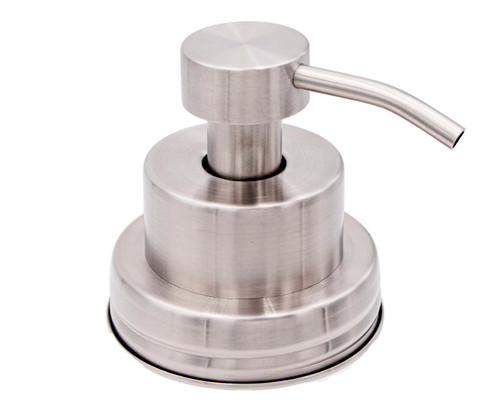 Mason Jar Lifestyle Satin/Brushed Stainless Steel Foaming Soap Pump Lid | Hand Soap Dispenser Pump Replacement Lids for Mason Jars (Regular Mouth)