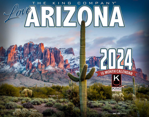 2024 Arizona Scenic Wall Calendar 16-Month X-Large Size 14x22, Best Arizona Desert Calendar by The KING Company-Monster Calendars
