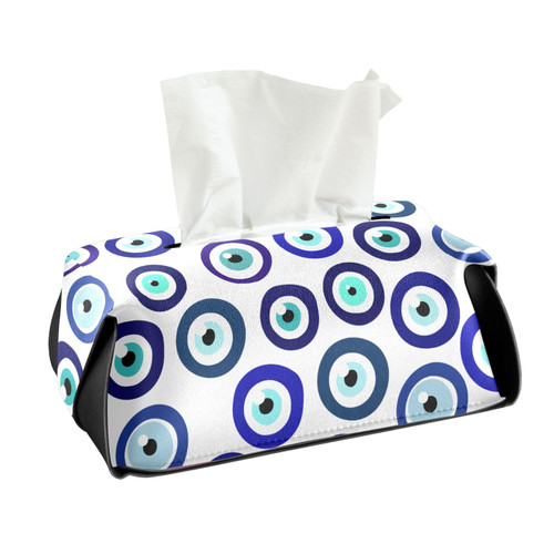 CaTaKu Halloween Eyeballs Tissue Box Holder,Tissue Box Cover Rectangle, PU Leather Kleenex Facial Tissue Cube Boxes for Car Bathroom Office