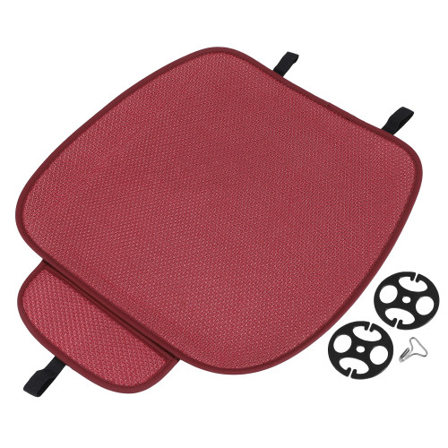 X AUTOHAUX Car Front Seat Cushion Wine Red Breathable PU Leather Universal Car Interior Seat Protector Mat Pad Fit Most Car Truck SUV & Van