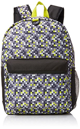 FAB Starpoint Boys' Lime Pop 17 Inch Digicamo Backpack with Headphones, Grey