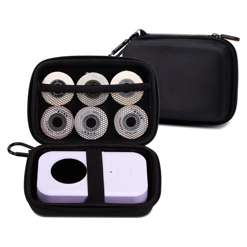 Phomemo Hard Carry Label Printer Case- Mini Label Maker Cover D30/Q30S/M110/M02/T02 Bluetooth Label Maker, Black