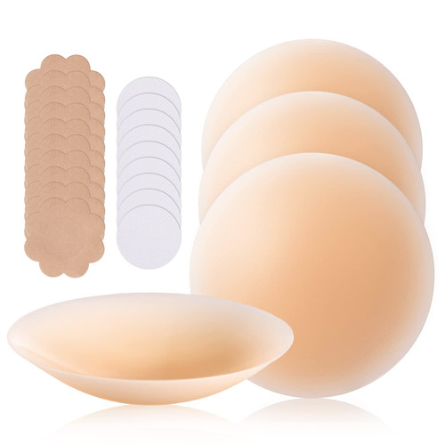 Juntos Nipple Cover for Women - Reusable Waterproof Silicone Nipple Pasties Thin Breast Petals Nipple Covers Invisible Sticky Adhesive Bra (2 Pairs)