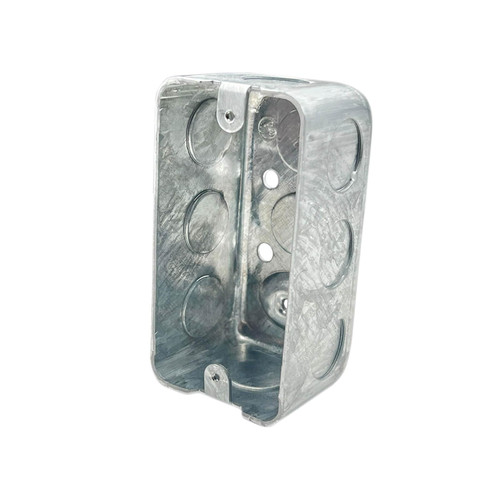 Qlvily 4 Pack 4x2 Inch Metal Electrical Box, Single Gang Electrical Box, Ten 1/2 Inch Knockouts, Raised Ground, 13 Cu. in. Capacity, 1-7/8" Deep, Junction Box Metal, Galvanized Steel