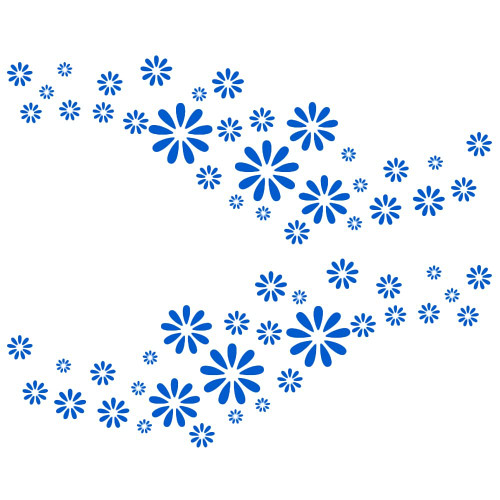 ATMOMO Flower Graphics Car Decals Car Auto Body Sticker DIY Mini Flower Self-Adhesive Car Side Vinyl Sticker Hood Decal, Blue