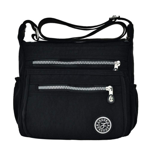 LassZone Casual Multi Pocket Nylon Messenger Bag Light Weight Canvas Crossbody Shoulder Waterproof Ladies Travel Handbag