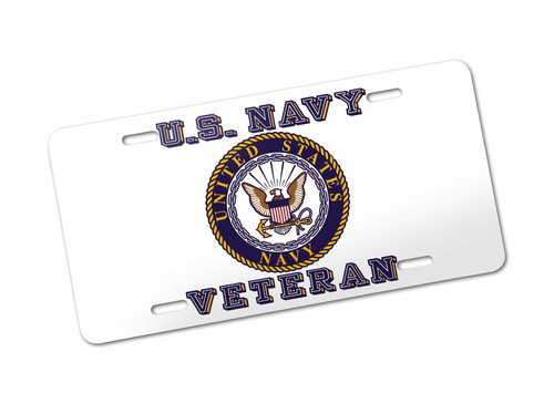 WSQ US Navy Veteran License Plate Cover Auto Car Tag Aluminum Metal Front Plate Cover Frame for Car HS104LP