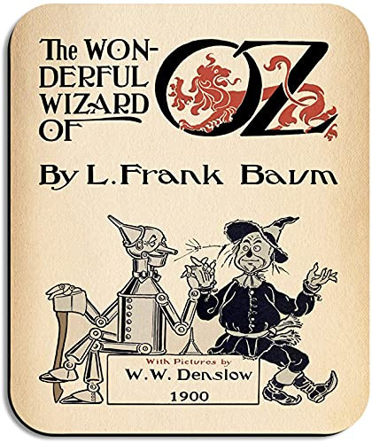 The Wonderful Wizard of Oz by Frank Baum Mouse pad. Literary Mousepad with Wizard of OZ Book Design (Aged Paper), Bookish Gift, Literary Gift