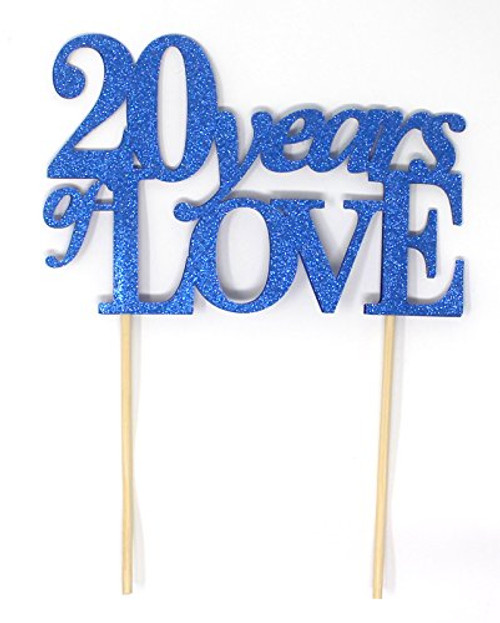 All About Details 20 Years of Love Cake Topper, 1PC, 20th year anniversary, 20th birthday (Blue) All About Details 20 Years of Love Cake Topper, 1PC, 20th year anniversary, 20th birthday (Blue)