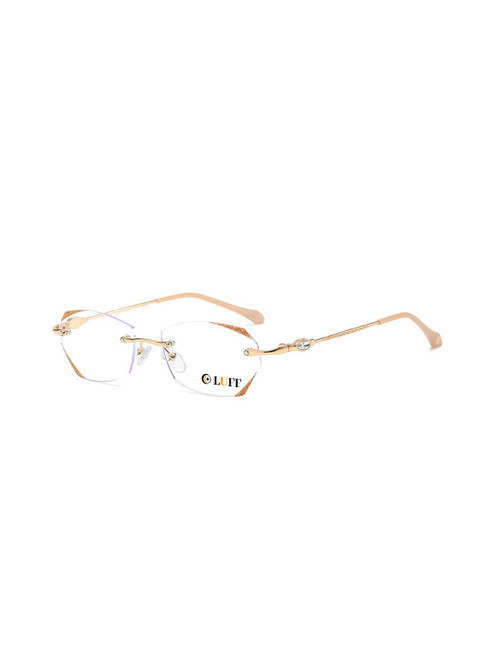 LUFF Rimless Reading Glasses for Women,Frameless Metal Fashion Diamond Cut Edge Blue Light Computer Readers,Anti Eyestrain LUFF Rimless Reading Glasses for Women,Frameless Metal Fashion Diamond Cut Edge Blue Light Computer Readers,Anti Eyestrain