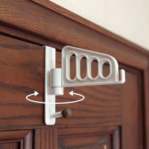 Funnacle Over Door Hooks Door Hanger Hooks with Swivel Arm Valet Hook Light ABS Resin Over Door Hangers Hooks for Hanging Clothes, Towels, Robes, Hats, Scarves Belts and More(2 Pack White)