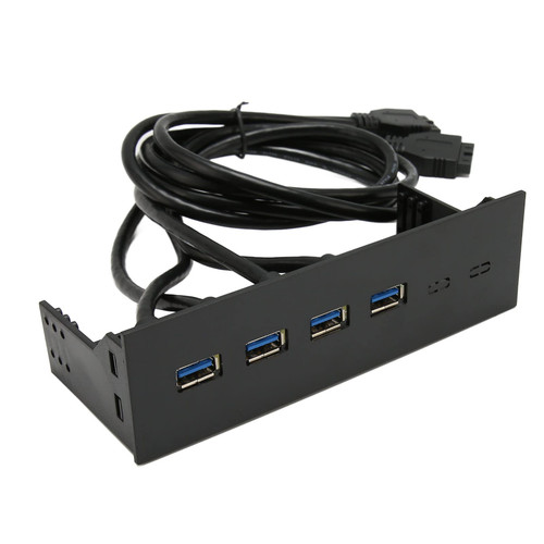 Dpofirs USB 3.0 Front Panel Hub, 5.25 Front Panel 4 Port USB Port Front Panel, USB 3.0 to 19 Pin, Computer Expansion Board for PC Case