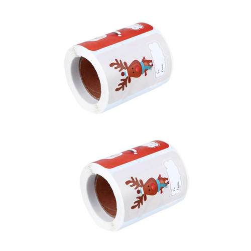 BESTOYARD 2 Rolls Christmas Stickers Holiday Gift Tags Stickers Xmas Kraft Labels Christmas Present Labels Xmas Tank You Sticker to from Square Labels Paper Sticker Seal Gift Bag Elder