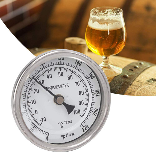 Stainless Steel Thermometer, Coffee Tea Espresso 1/2 NPT Stainless Steel Pot Thermometer Metal Dial Thermometer for Brewing Beer