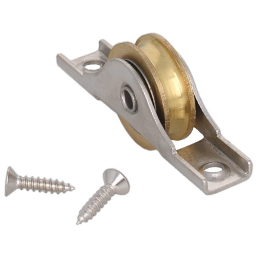 Auniwaig Closet Door Roller 26mm Dia Copper Wheel Sliding Door Rollers Window Pulley with Electroplating Stainless Steel Shell for Furniture Wardrobe Cupboard Closet, 5Pcs