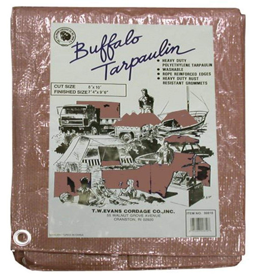 T.W Evans Cordage Co. B0608 6-Feet by 8-Feet Buffalo Poly Tarp, Brown