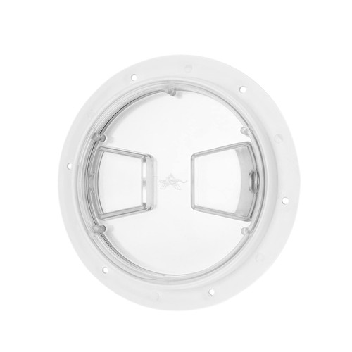Yctze Boat Deck Access Hatch Transparent?Cover White Round ABS Plate for RV Marine Yacht Boat Deck Access Hatch (6 inches)