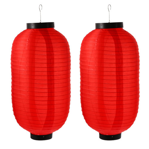 Veemoon Paper Lanterns Traditional Japanese Style Red Silk Hanging Lantern,Paper Lanterns Japanese Decorations Lanterns Ornaments for Home Decor, Parties, and Weddings Chinese Lanterns