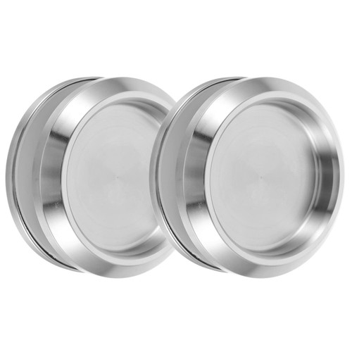 VILLCASE 2pcs Stainless Steel Shower Glass Door Sliding Knob Bathroom Round Back-to-Back Handle Pull Glass Round Single Sided Door Knob Pull for Bathroom Lock Hardware Silver