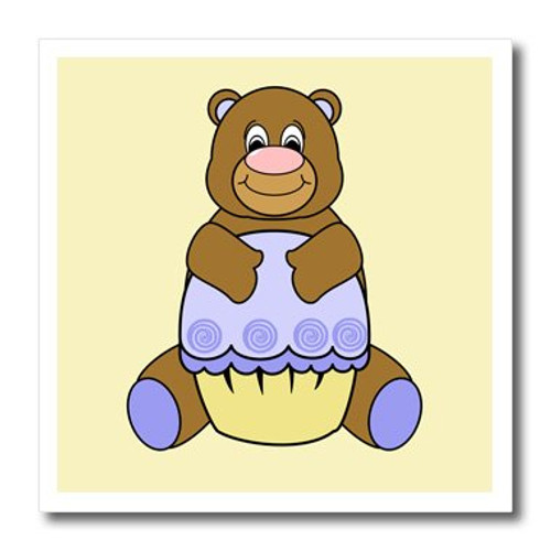 3dRose ht_17427_1 Brown Bear with Blue Cupcake-Iron on Heat Transfer for White Material, 8 by 8-Inch 3dRose ht_17427_1 Brown Bear with Blue Cupcake-Iron on Heat Transfer for White Material, 8 by 8-Inch